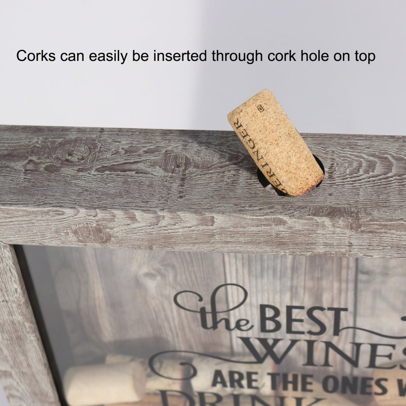 Lawrence Frames Birch 10x10 Weathered Shadow Box Wine Cork Holder - Image 4